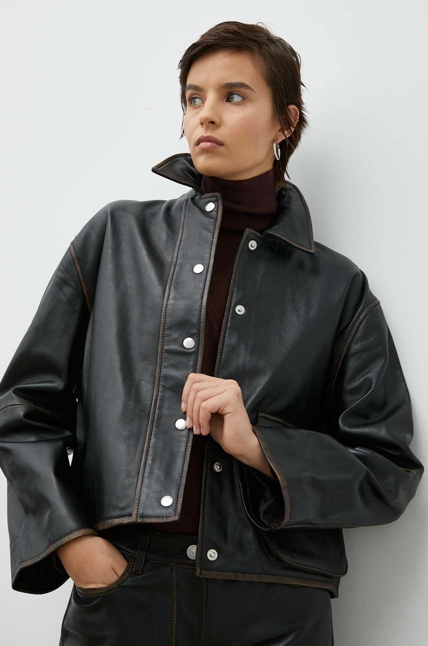 Takki Samsoe Samsoe Lyla Leather Jacket Musta | F22400117, 0