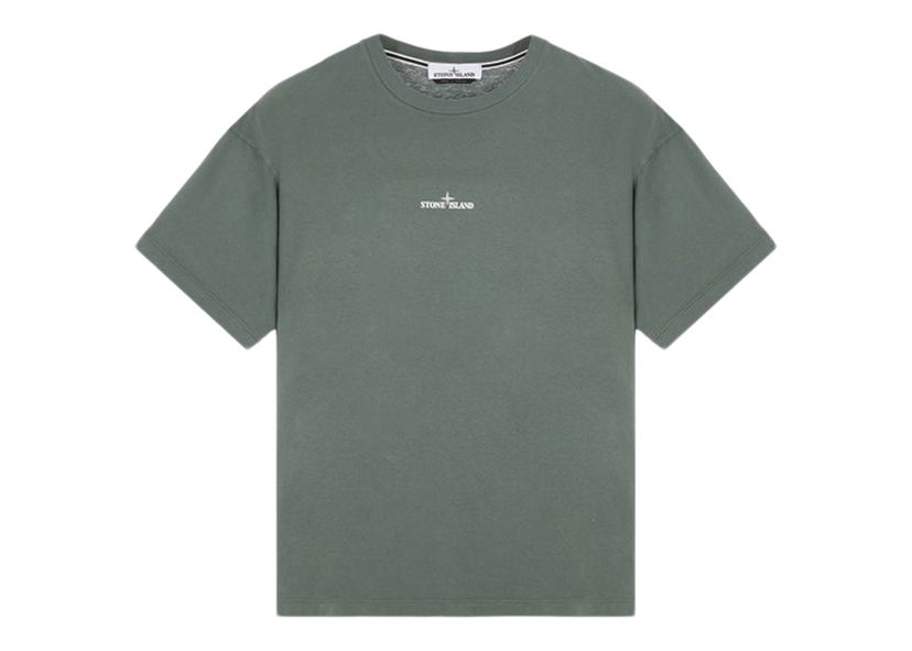 T-paita Stone Island Short Sleeve 'Scratched Paint One' T-Shirt Musk Green Harmaa | 80152RC89 - V0059