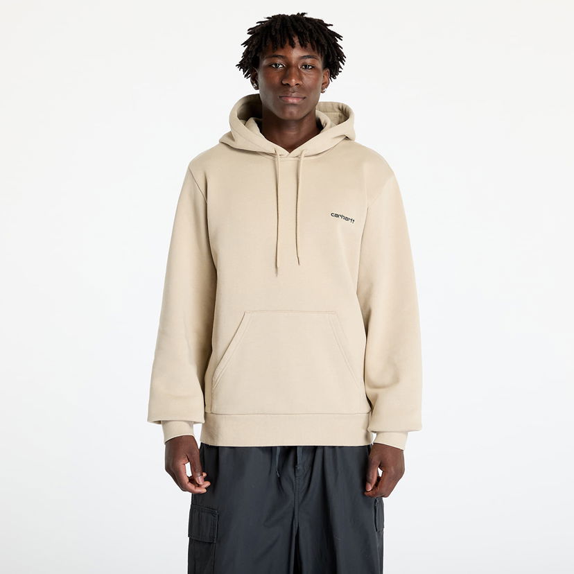 Huppari Carhartt WIP Hooded Script Embroidery Sweat Wall/ Black Beige | I033658.AWXX.