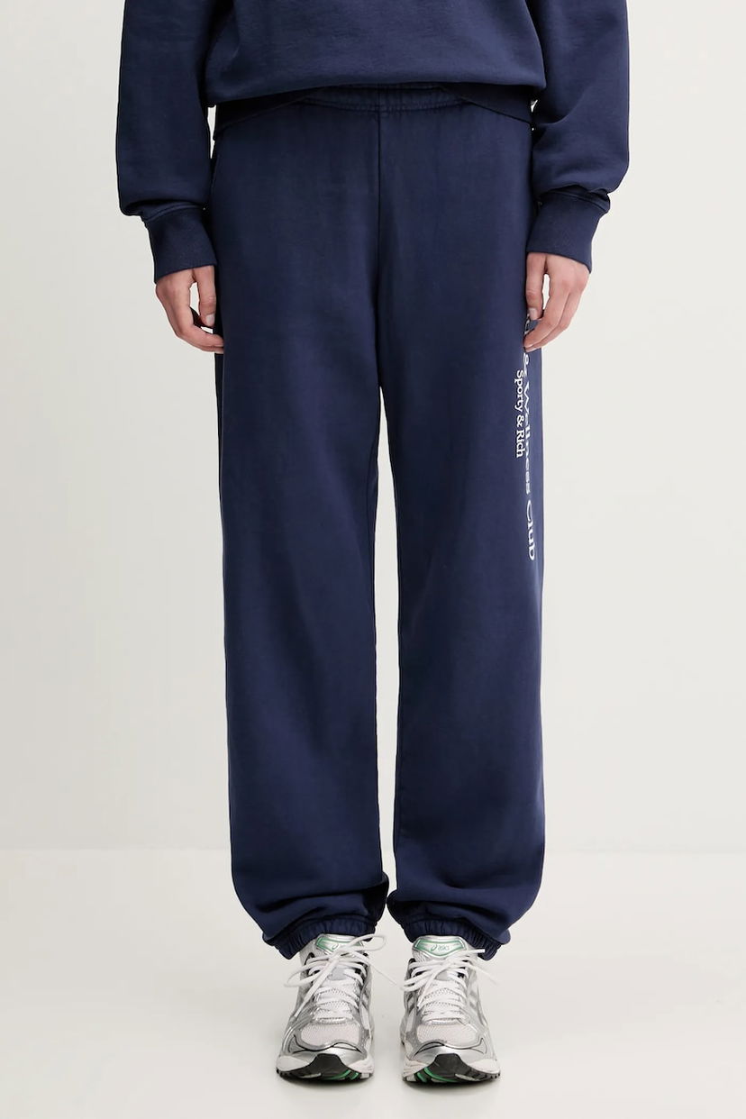 Verryttelyhousut Sporty & Rich Sporty & Rich H&W Crest Printed Sweatpants Tummansininen | PA036612241BL106