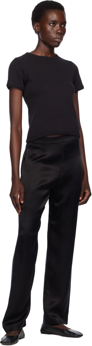 T-paita The Row The Row Torya Fitted Ribbed T-Shirt Musta | 9062-K660, 3