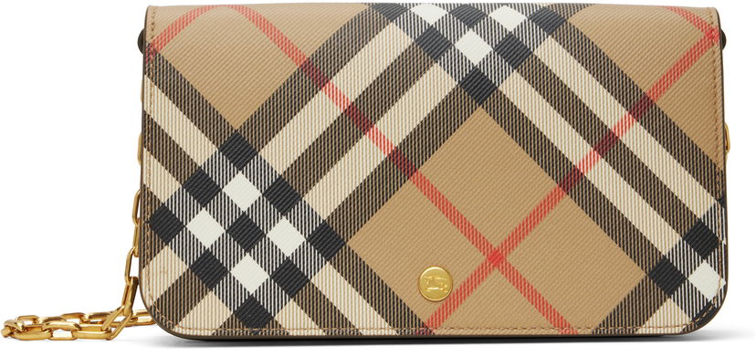 Olkalaukku Burberry Burberry Chain Strap Wallet Beige | 8095123