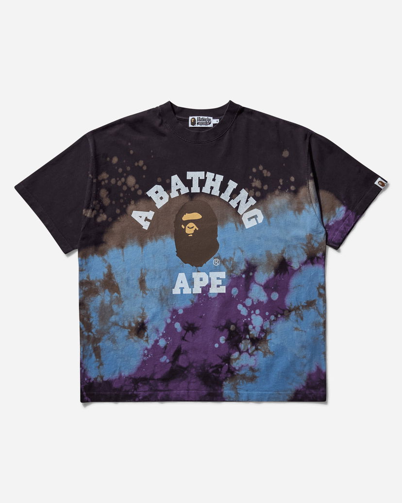 T-paita BAPE Tie-Dye College T-Shirt Violetti | 1K80109003 BLACK