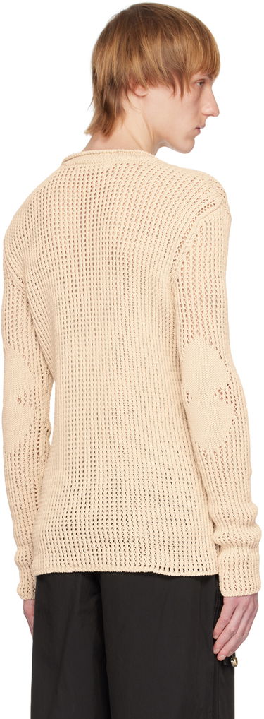 Villapaita Dion Lee Grid Knitted Sweater Beige | C7163R23, 2
