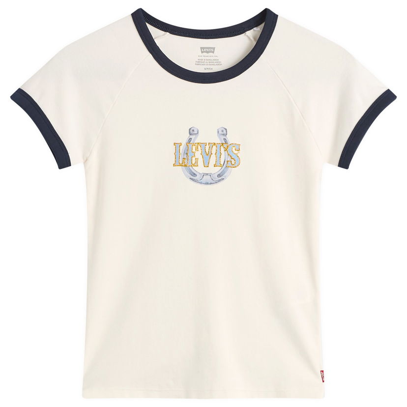 T-paita Levi's Women's Horseshoe Raglan T-Shirt Valkoinen | 003R2-0005