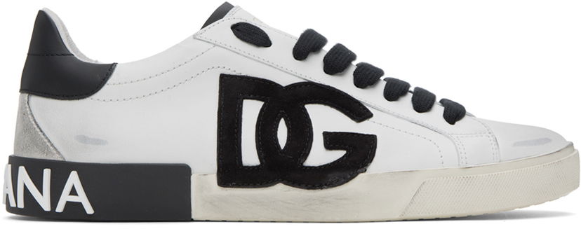 Tennarit ja kengät Dolce & Gabbana Off-White Portofino Vintage Sneakers Valkoinen | CS2203AO277