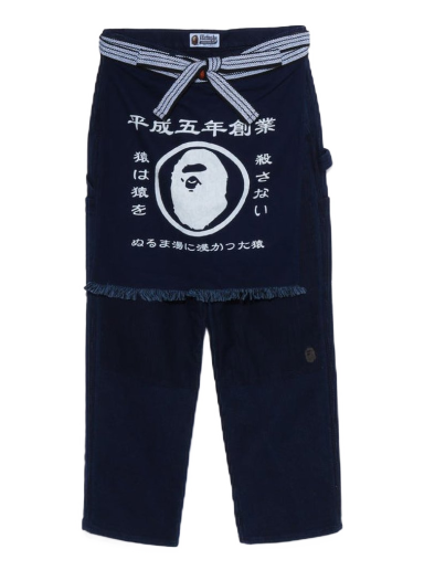 Jeans BAPE Sashiko Painter Apron Pants Tummansininen | 1I80-152-019