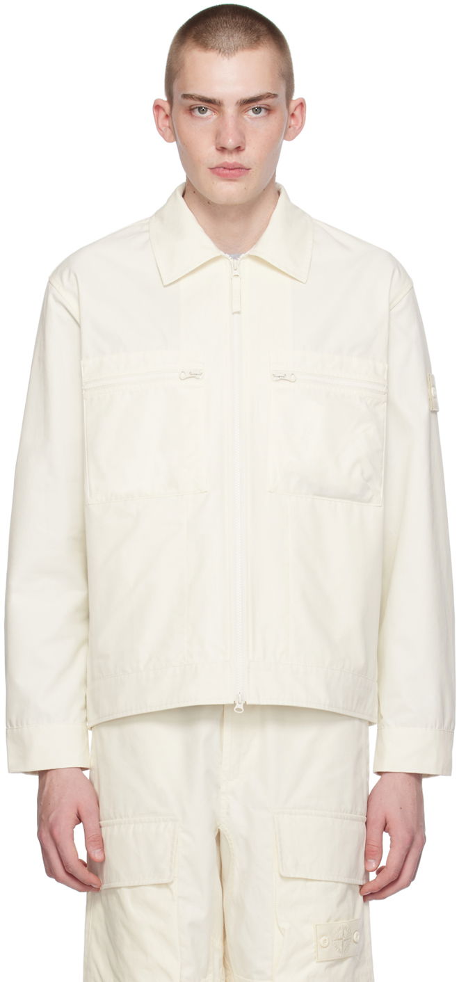 Takki Stone Island Patch Jacket Valkoinen | 8015432F1