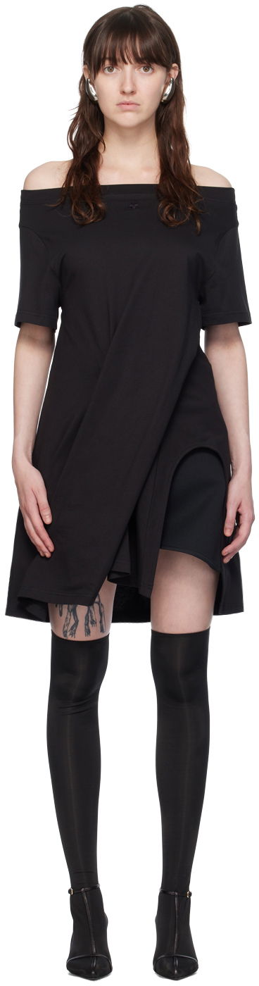 Mekko Courrèges Courrèges Boatneck Minidress Musta | 224JRO420JS0107