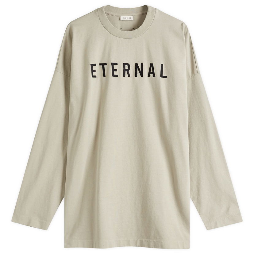 T-paita Fear of God Fear Of God Eternal Long Sleeve T-Shirt, Size Large Beige | FGE250-5111HWJ-085