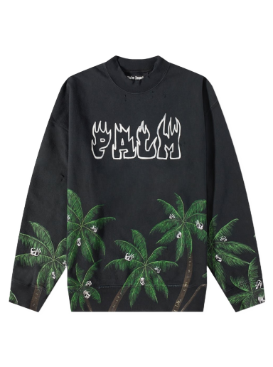 Huppari Palm Angels Palms & Skulls Vintage Crew Sweat Musta | PMBA065S23FLE0061055