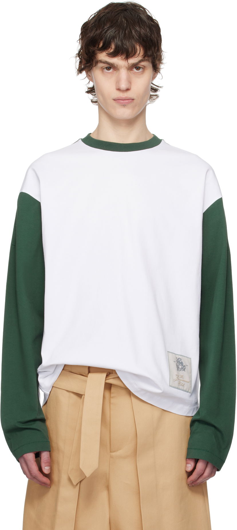 T-paita Jacquemus Jacquemus La Croisière Baseball Long-Sleeve T-Shirt Valkoinen | 25E255JS299-2003