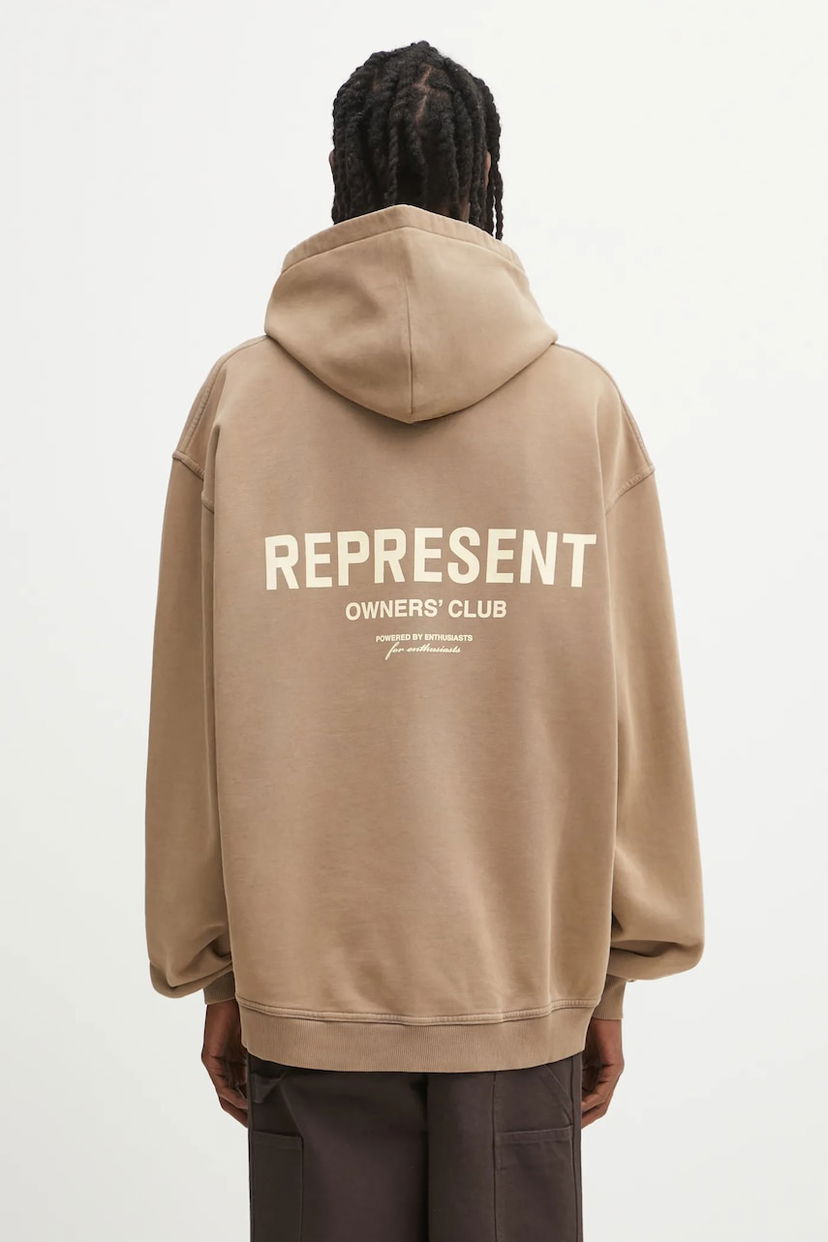 Huppari Represent Clo Represent Owners' Club Hoodie with Print Beige | OCM41113.16