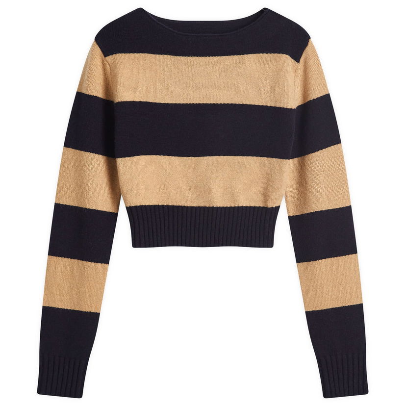 Villapaita Max Mara Knitted Striped Jumper Beige | 2421366062600-020