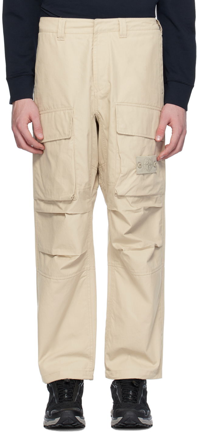 Cargo housut Stone Island Patch Cargo Pants Beige | 8015309F1