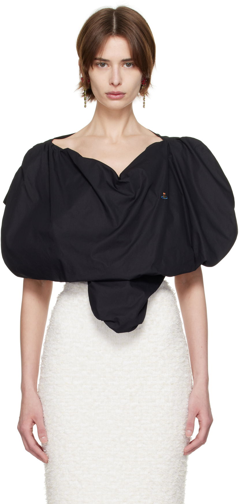 Paita Vivienne Westwood Vivienne Westwood Heart Puff Sleeve Blouse Musta | 1505000J-W009Q-