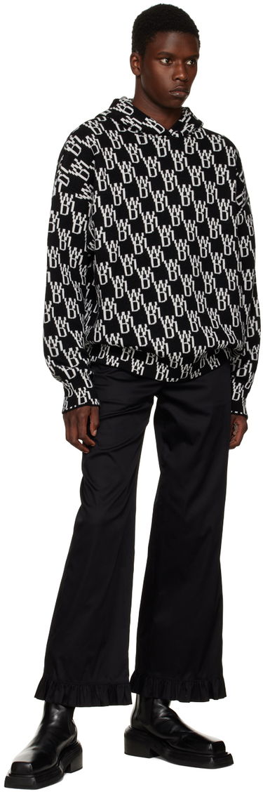 Huppari We11done We11done Jacquard Knit Hoodie Musta | WD-KT3-22-628-U-BK, 3