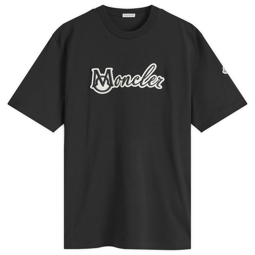 T-paita Moncler Cotton Jersey T-Shirt with Logo Patch Musta | 8C000-11-89AJS-999