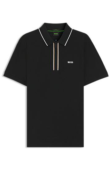 Poolopaita BOSS Slim-Fit Quick-Dry Stretch Cotton Polo Shirt Musta | 50544450
