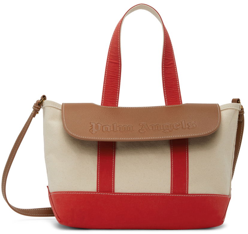 Kangaskassi Palm Angels Palm Angels Palm Tote Bag Beige | PWNA045S22LEA0012560