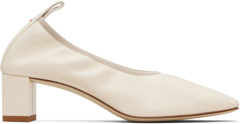 Kengänhoito Aeyde Aeyde Narissa Ruched Block Heels Valkoinen | A11-PU0600001002-225