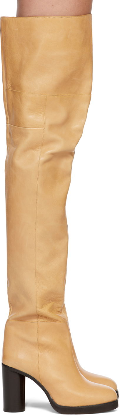 Kengänhoito ISABEL MARANT Isabel Marant Lurna Tall Boots Beige | 22HCD0059-22H012S