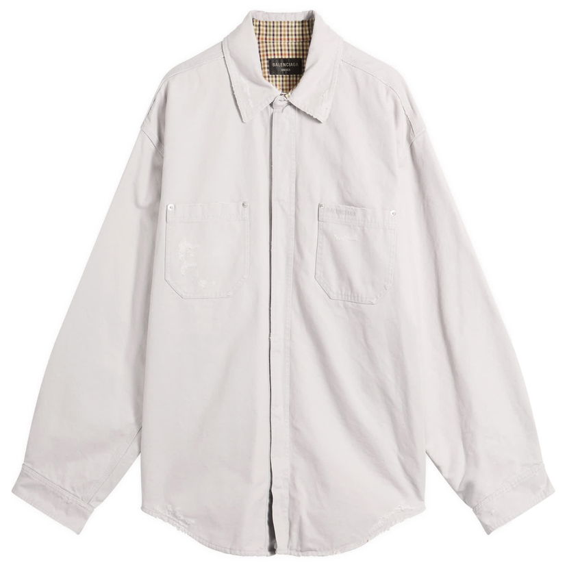 Paita Balenciaga Heavy Cotton Workwear Overshirt, Size Large Valkoinen | 839085-TRP15-1400