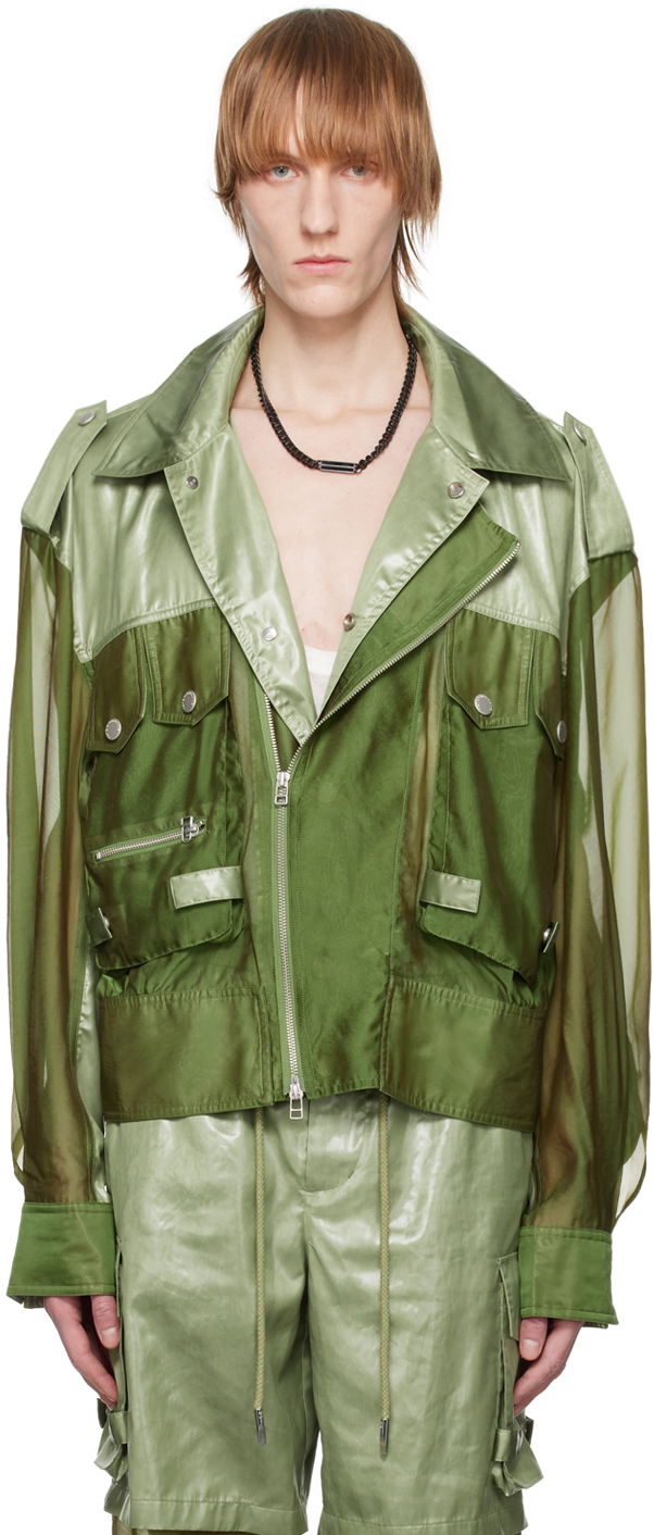 Takki Feng Chen Wang Feng Chen Wang Paneled Jacket Vihreä | FMS15JK26