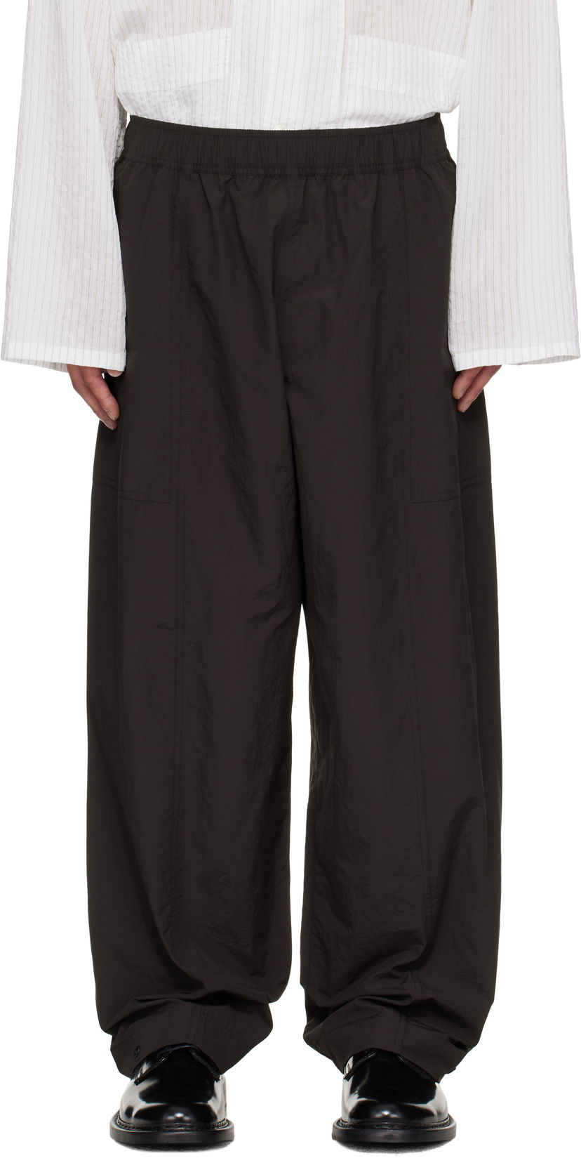 Housut Studio Nicholson Studio Nicholson Ashi Wide Leg Trousers Musta | ASHI SNM - 1270