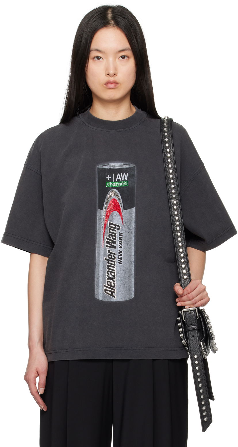 T-paita Alexander Wang Alexander Wang Unisex Battery Logo-Print Graphic T-Shirt Musta | UCC2251832