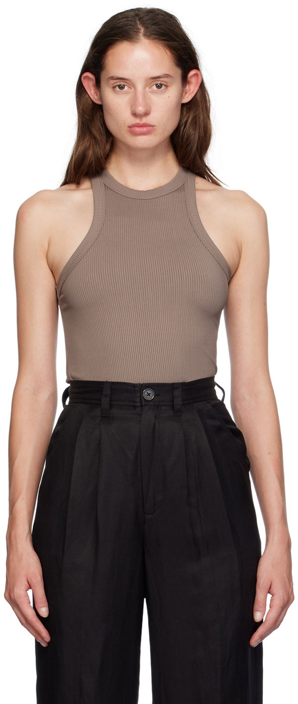 Tankkitoppi Anine Bing Eva Ribbed Tank Top Ruskea | A-08-10269-BWN27
