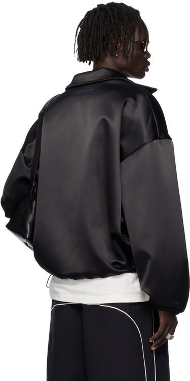 Bomber-takki Fear of God ESSENTIALS Bonded Satin Zip-Up Bomber Jacket Musta | 202SP258070F, 2