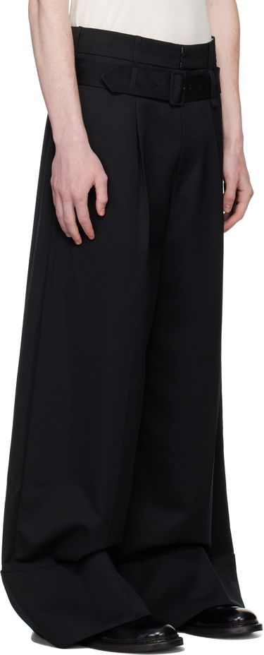Housut Simone Rocha Simone Rocha Wide Leg Multi Belt Loop Trousers Musta | 4159 1217, 4