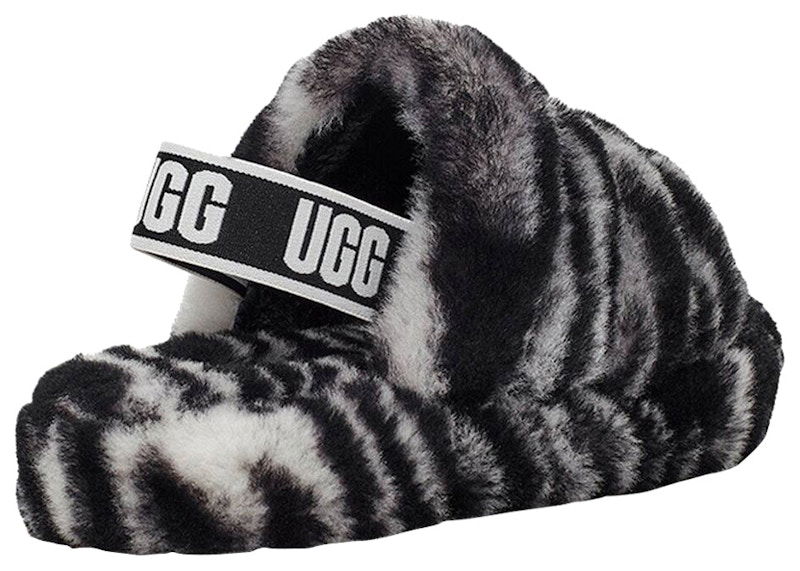 Tennarit ja kengät UGG UGG Fluff Yeah Slide Zebra Kids Slippers Musta | 1116156K-BWHT, 0