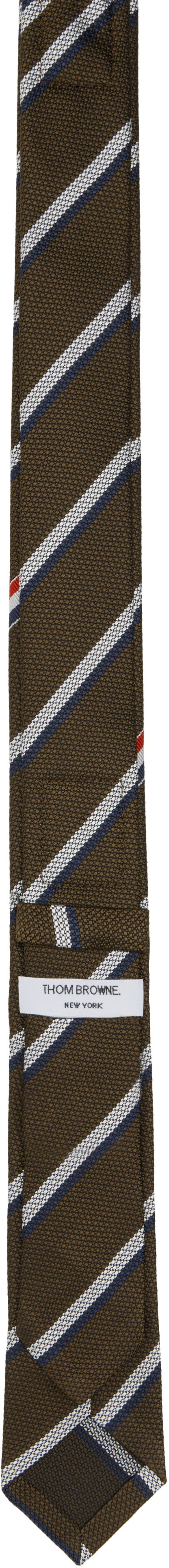 Huivi Thom Browne Thom Browne Classic Shadow Stripe Pique Weave Tie Ruskea | MNL001A-F0990, 1