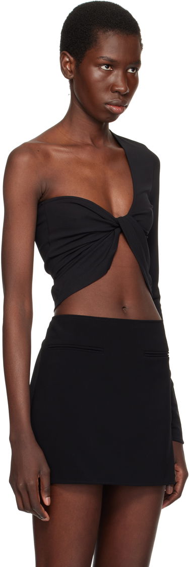 Tankkitoppi Courrèges Courrèges Twist Asymmetrical Cropped Top Musta | 225JTO412JS0220, 1