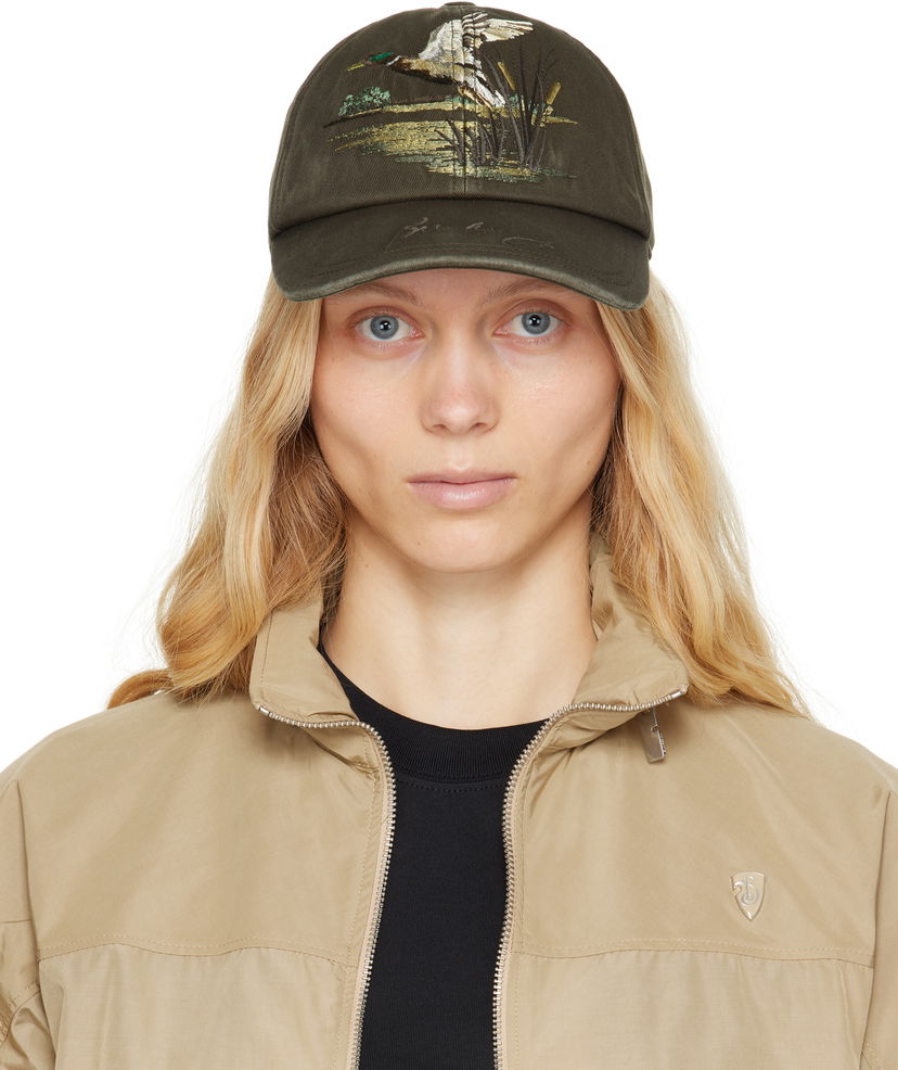 Korkki Burberry Burberry Duck Gabardine Baseball Cap Vihreä | 8103757
