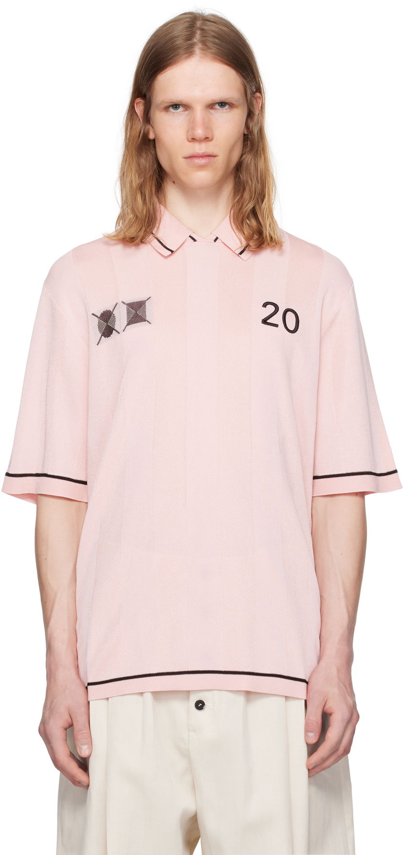 Poolopaita Jacquemus Jacquemus La Croisière 'The Liga' Polo Shirt Vaaleanpunainen | 25E255KN542-2432