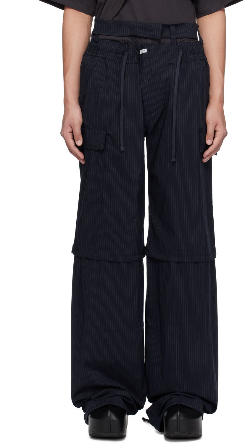 Cargo housut Ottolinger Ottolinger Baggy Cargo Pinstripe Pants Musta | 106-200106-02