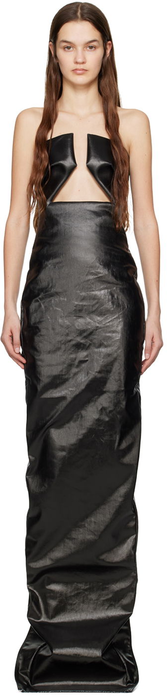 Mekko Rick Owens Lacquered Maxi Dress Musta | RP01C5528 SLQ