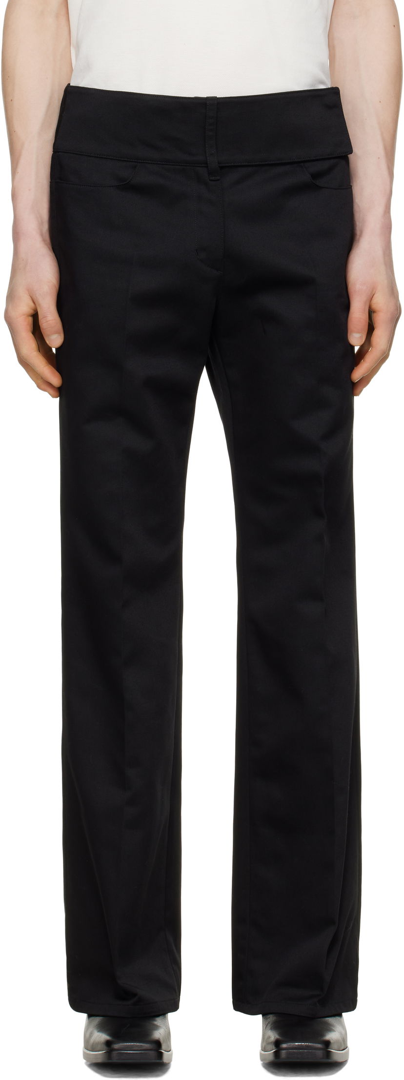 Housut Courrèges Courrèges Belted Bootcut Trousers Musta | 125CPA929PL0178
