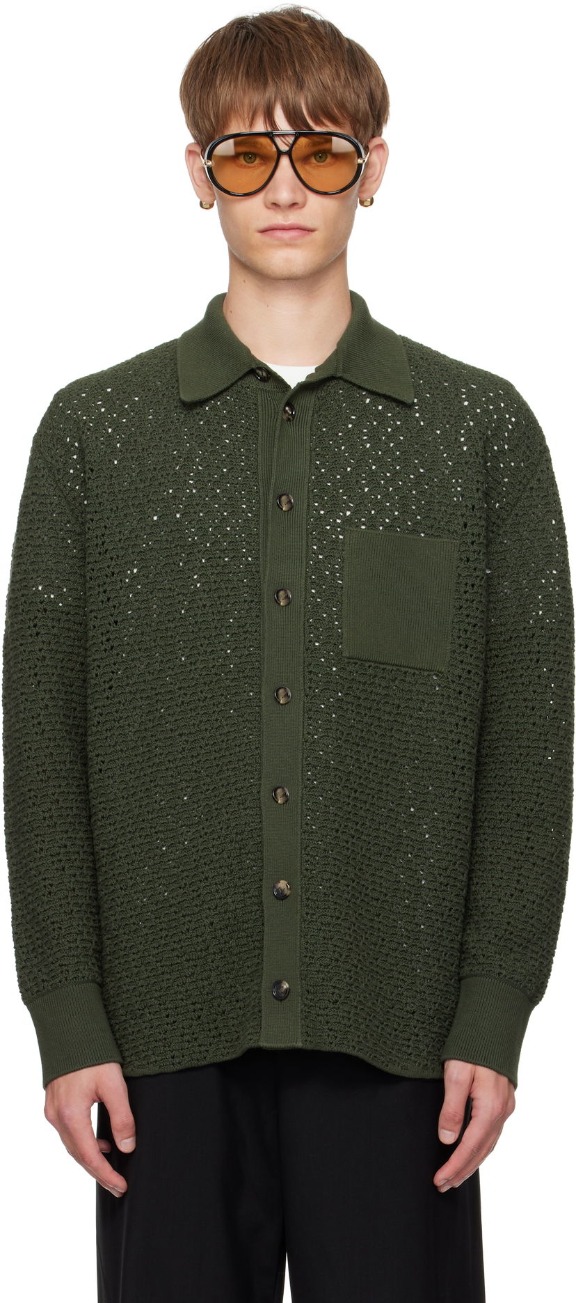 Villapaita Bottega Veneta Bottega Veneta Crochet Cardigan Vihreä | 841367V5SP03293