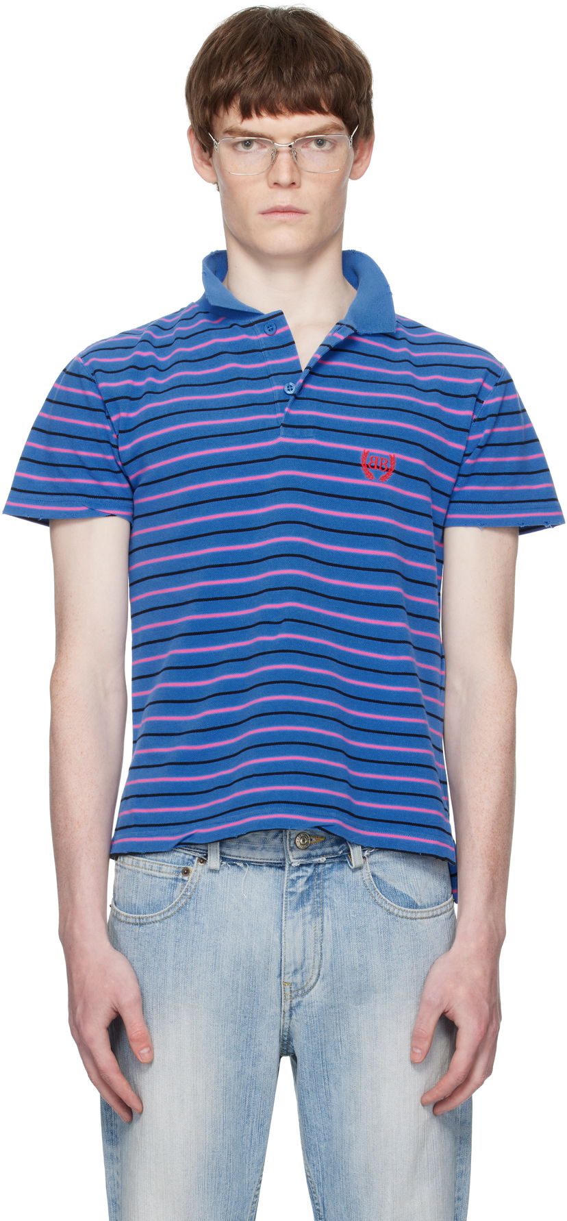 Poolopaita Balenciaga Balenciaga Laurel Classic Fitted Polo Sininen | 833244TSVF74326