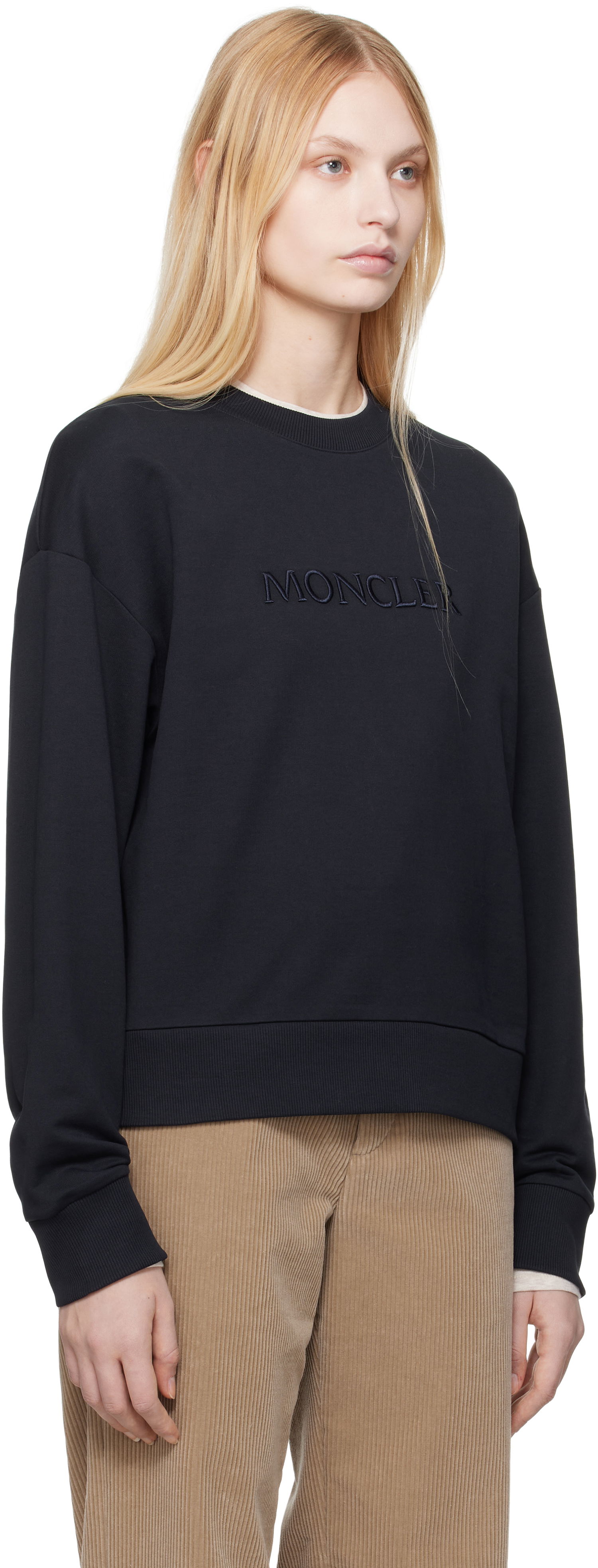 Villapaita Moncler Moncler Embroidered Logo Sweatshirt Musta | K10938G0001689A1K, 1