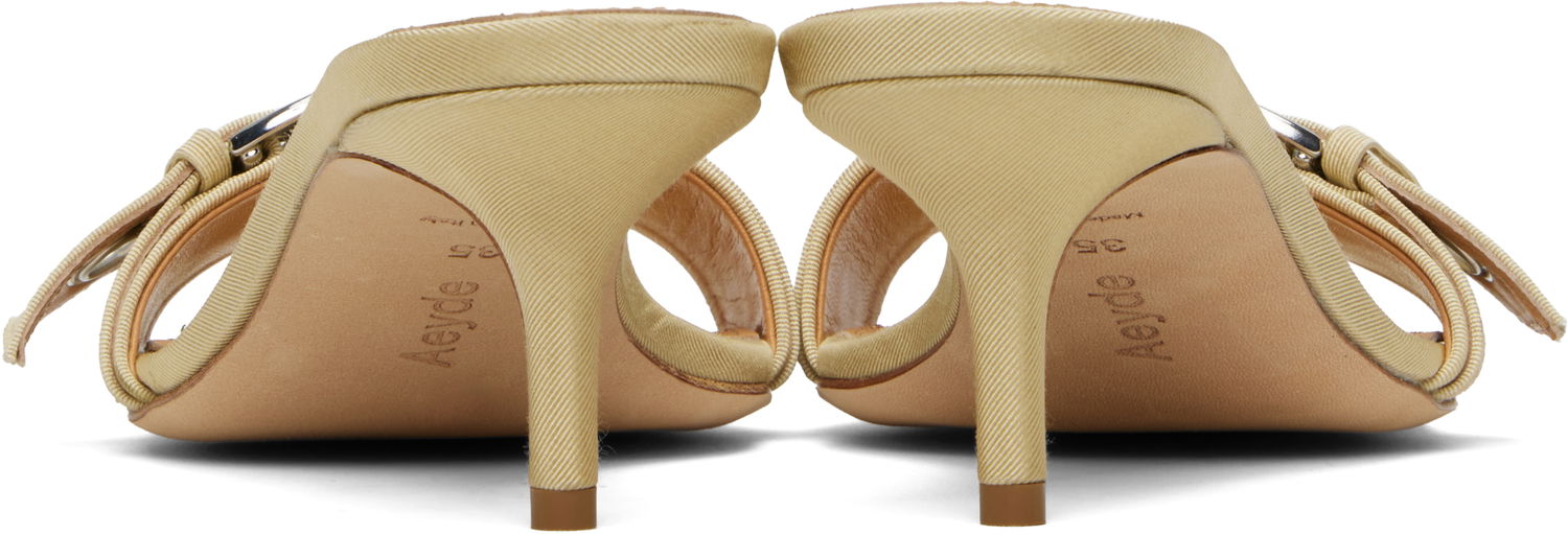 Asusteet Aeyde Aeyde Ilvy Eyelet Grosgrain Mules Beige | A11-HS-GAIS55TB188-SS25-957-069, 1