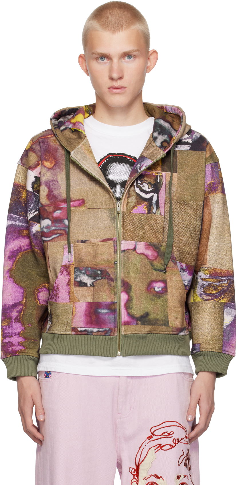 Huppari KidSuper Faces Collage Zip Hoodie Monivärinen | AW24-HD-01