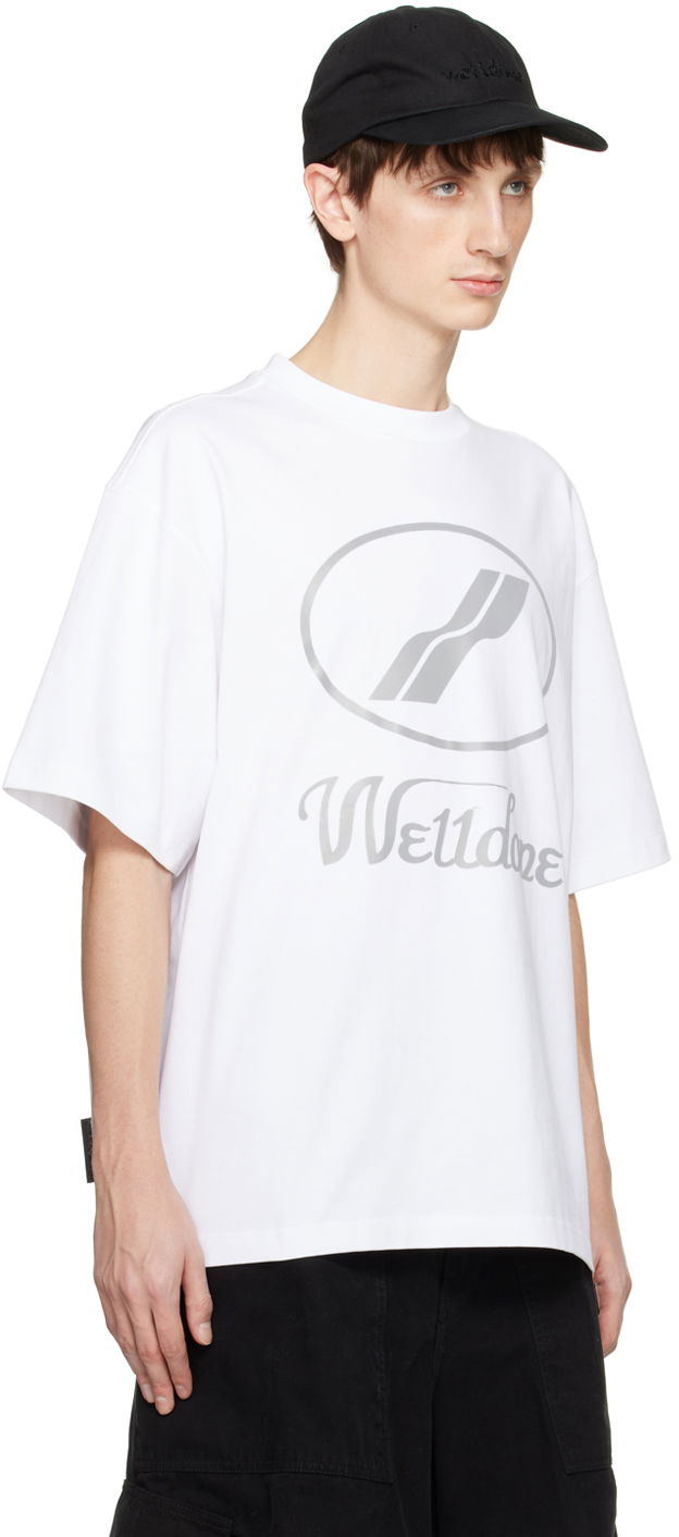 T-paita We11done Designer Logo-Print T-Shirt Valkoinen | WD-TP5-19-930-WH, 1
