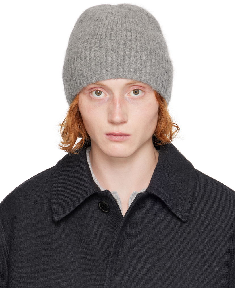Pipo Dries Van Noten Gray Alpaca & Merino Wool Beanie Musta | 242-021244-9709