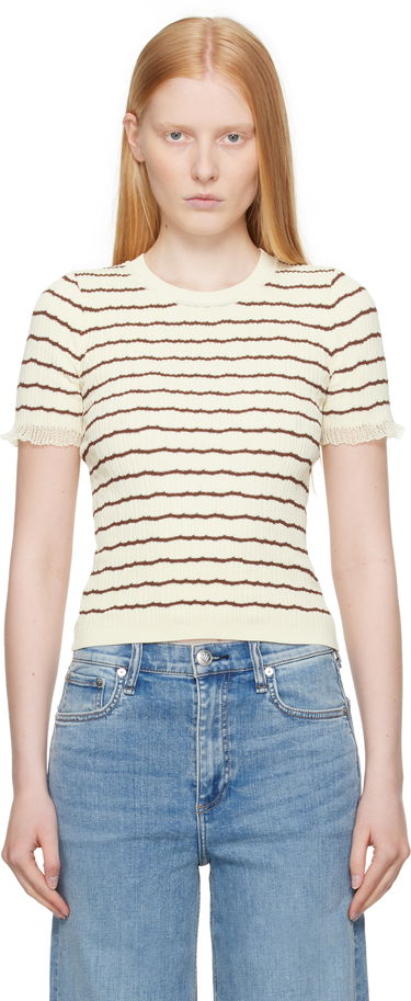 T-paita rag & bone rag & bone Chiara Stripe Crew T-Shirt Keltainen | WAS25P025UG25, 0