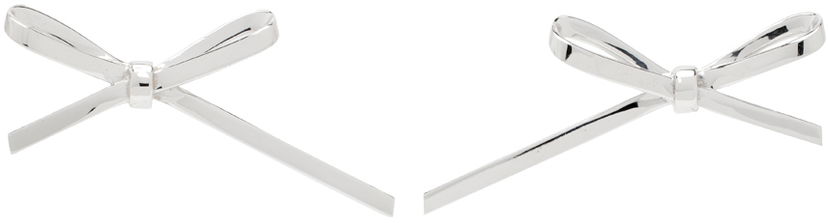 Korvakorut We11done We11done Bow Stud Earrings Metallinen | WD-AJ0-24-521-U-SV